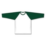 Athletic Knit A1846-279 Apparel Long Sleeve Shirt - White/Dark Green - Front