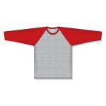 Athletic Knit A1846-923 Apparel Long Sleeve Shirt - Heather Grey/Red - Front