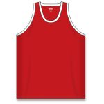 Athletic Knit B1325-208 League Basketball Jersey - Red/White - Front