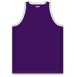 Athletic Knit B1325-220 League Basketball Jersey - Purple/White - Rear
