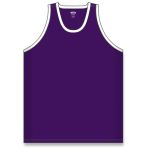 Athletic Knit B1325-220 League Basketball Jersey - Purple/White - Front