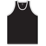 Athletic Knit B1325-221 League Basketball Jersey - Black/White - Front