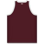 Athletic Knit B1325-233 League Basketball Jersey - Maroon/White - Rear