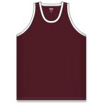 Athletic Knit B1325-233 League Basketball Jersey - Maroon/White - Front