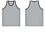 Athletic Knit B1325-822 League Basketball Jersey - Grey/Black - Full