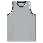 Athletic Knit B1710-112 Pro Basketball Jersey - Grey/Black/White - Front
