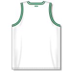 Athletic Knit B1710-211 Pro Basketball Jersey - White/Kelly - Rear