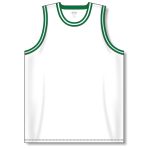 Athletic Knit B1710-211 Pro Basketball Jersey - White/Kelly - Front