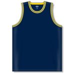 Athletic Knit B1710-273 Pro Basketball Jersey - Navy/Maize/White - Front