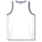 Athletic Knit B1710-335 Pro Basketball Jersey - White/Royal/Red - Rear
