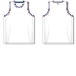 Athletic Knit B1710-335 Pro Basketball Jersey - White/Royal/Red - Full