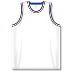 Athletic Knit B1710-335 Pro Basketball Jersey - White/Royal/Red - Front