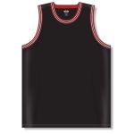 Athletic Knit B1710-348 Pro Basketball Jersey - Black/Red/White - Front