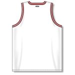 Athletic Knit B1710-415 Pro Basketball Jersey - White/Red/Black - Rear