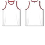 Athletic Knit B1710-415 Pro Basketball Jersey - White/Red/Black - Full