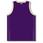 Athletic Knit B1710-441 Pro Basketball Jersey - Purple/White/Gold - Rear