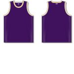 Athletic Knit B1710-441 Pro Basketball Jersey - Purple/White/Gold - Full