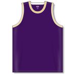 Athletic Knit B1710-441 Pro Basketball Jersey - Purple/White/Gold - Front
