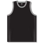 Athletic Knit B1710-918 Pro Basketball Jersey - Black/Grey/White - Front