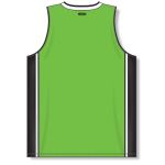Athletic Knit B1715-107 Pro Basketball Jersey - Lime Green/Black/White - Rear