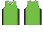 Athletic Knit B1715-107 Pro Basketball Jersey - Lime Green/Black/White - Full