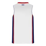 Athletic Knit B1715-335 Pro Basketball Jersey - White/Royal/Red - Rear