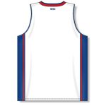 Athletic Knit B1715-335 Pro Basketball Jersey - White/Royal/Red - Rear
