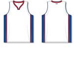 Athletic Knit B1715-335 Pro Basketball Jersey - White/Royal/Red - Full
