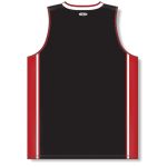 Athletic Knit B1715-348 Pro Basketball Jersey - Black/Red/White - Rear