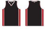 Athletic Knit B1715-348 Pro Basketball Jersey - Black/Red/White - Full