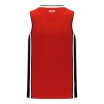 Athletic Knit B1715-414 Pro Basketball Jersey - Red/Black/White - Rear
