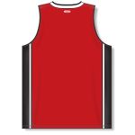 Athletic Knit B1715-414 Pro Basketball Jersey - Red/Black/White - Rear