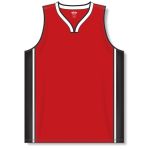Athletic Knit B1715-414 Pro Basketball Jersey - Red/Black/White - Front