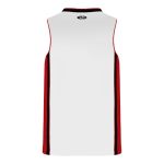 Athletic Knit B1715-415 Pro Basketball Jersey - White/Red/Black - Rear