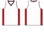 Athletic Knit B1715-415 Pro Basketball Jersey - White/Red/Black - Full