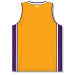 Athletic Knit B1715-435 Pro Basketball Jersey - Gold/Purple/White - Rear