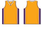 Athletic Knit B1715-435 Pro Basketball Jersey - Gold/Purple/White - Full