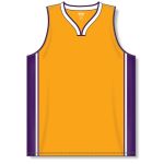 Athletic Knit B1715-435 Pro Basketball Jersey - Gold/Purple/White - Front