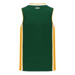Athletic Knit B1715-439 Pro Basketball Jersey - Dark Green/Gold/White - Rear