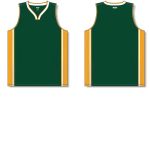 Athletic Knit B1715-439 Pro Basketball Jersey - Dark Green/Gold/White - Full