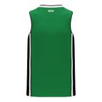 Athletic Knit B1715-440 Pro Basketball Jersey - Kelly/Black/White - Rear