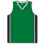 Athletic Knit B1715-440 Pro Basketball Jersey - Kelly/Black/White - Front
