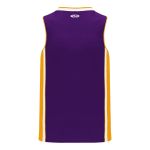 Athletic Knit B1715-441 Pro Basketball Jersey - Purple/Gold/White - Rear