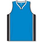 Athletic Knit B1715-444 Pro Basketball Jersey - Pro Blue/Black/White - Front