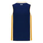 Athletic Knit B1715-460 Pro Basketball Jersey - Navy/Gold/White - Rear