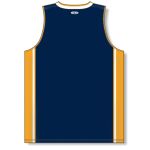 Athletic Knit B1715-460 Pro Basketball Jersey - Navy/Gold/White - Rear