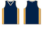 Athletic Knit B1715-460 Pro Basketball Jersey - Navy/Gold/White - Full