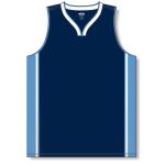 Athletic Knit B1715-761 Pro Basketball Jersey - Navy/Sky/White - Front