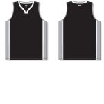 Athletic Knit B1715-918 Pro Basketball Jersey - Black/Grey/White - Full