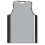 Athletic Knit B1715-973 Pro Basketball Jersey - Grey/Black/White - Rear